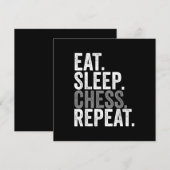 Eet Slaap Schaken Herhaal Bordspel Jongens Kids Kaart (Voorkant / Achterkant)