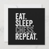Eet Slaap Schaken Herhaal Bordspel Jongens Kids Kaart (Voorkant)