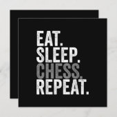 Eet Slaap Schaken Herhaal Speler Bord Kinderen Jon Kaart (Voorkant / Achterkant)