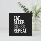 Eet Slaap Schaken Herhaal Speler Bord Kinderen Jon Kaart (Staand voorkant)