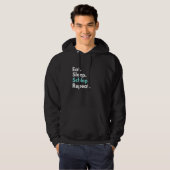 Eet Slaap Schlep Herhaal Grappig Jiddisch Hoodie (Voorkant volledig)