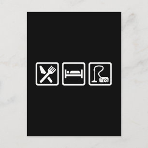 Eet slaap schoon briefkaart