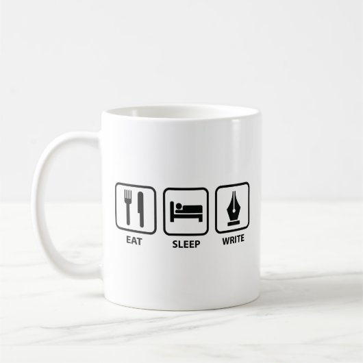 Eet Slaap Schrijf Coffee Mug Koffiemok (Links)