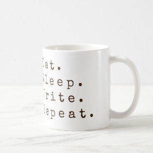 Eet, slaap, schrijf, herhaal. koffiemok