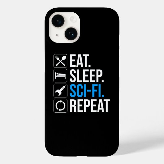 Eet slaap Sci-Fi Herhaal Case-Mate iPhone Case (Achterkant)