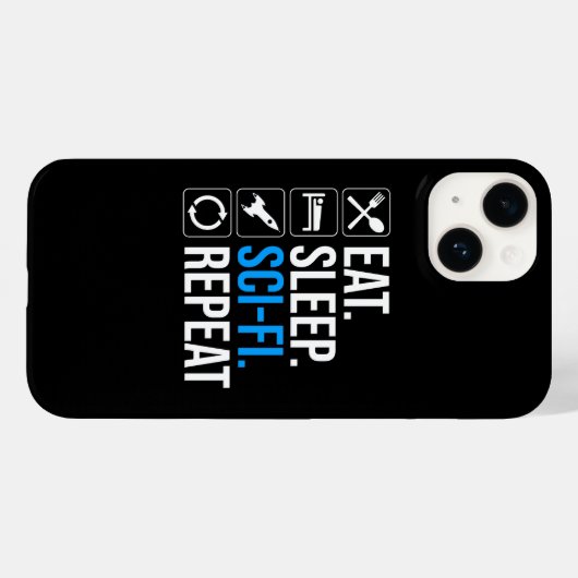 Eet slaap Sci-Fi Herhaal Case-Mate iPhone Case (Achterkant (horizontaal))