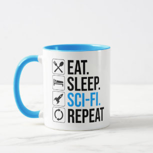 Eet slaap Sci-Fi Herhaal Mok