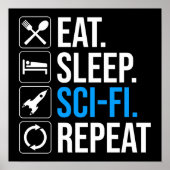 Eet slaap Sci-Fi Herhaal Poster (Voorkant)