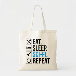 Eet slaap Sci-Fi Herhaal Tote Bag