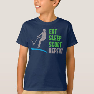Eet slaap SCOOT Herhaal stuntelen kinder t-shirt m