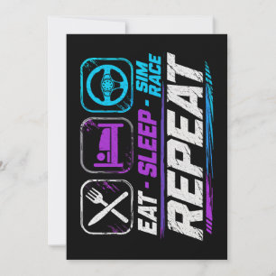 Eet slaap sim race herhaal voor sim racing fans kaart