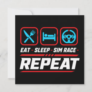 Eet slaap sim race herhaal voor sim racing fans kaart