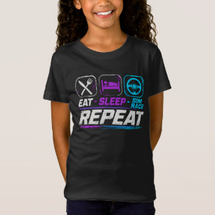 Eet slaap sim race herhaal voor sim racing fans t-shirt