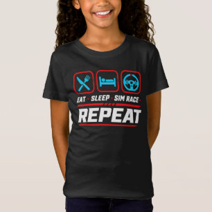 Eet slaap sim race herhaal voor sim racing fans t-shirt