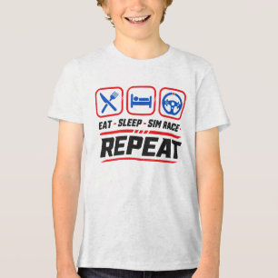 Eet slaap sim race herhaal voor sim racing fans Tri-Blend shirt