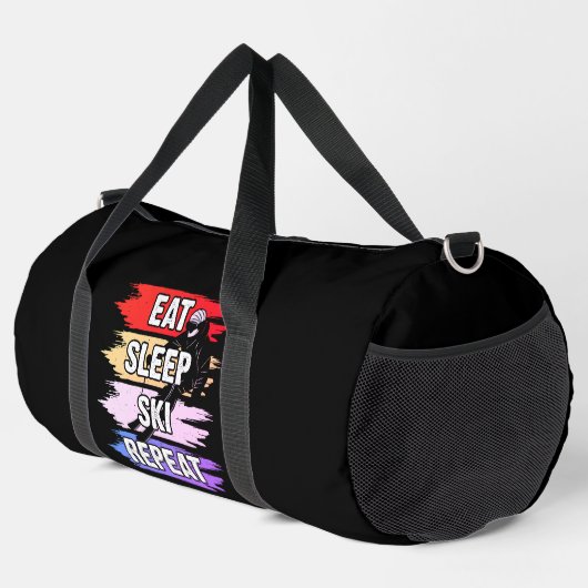 Eet Slaap Ski Herhaal Bold Ski Lover Design Plunjezak (Rechterhoek)