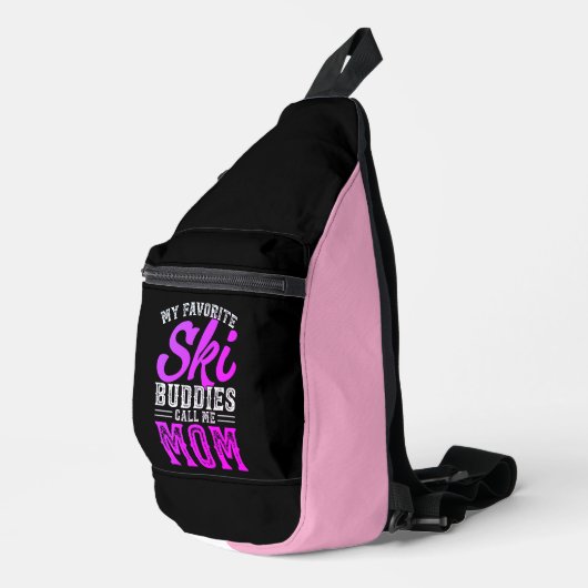 Eet Slaap Ski Herhaal Bold Ski Lover Design Sling Bag (Rechterhoek)