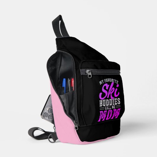 Eet Slaap Ski Herhaal Bold Ski Lover Design Sling Bag (Open)