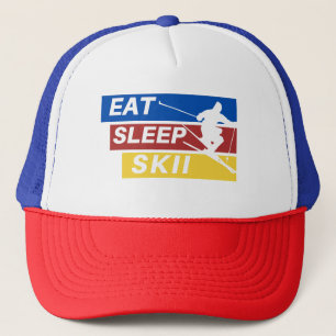 Eet slaap ski trucker pet