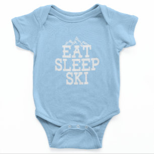 Eet Slaap Ski Winter Gag Baby shower Romper