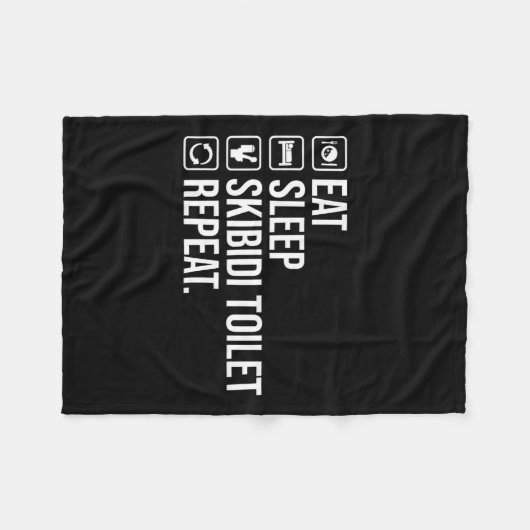Eet Slaap Skibidi Toilet Herhaal Grappig Skibidi T Fleece Deken (Voorkant (Horizontaal))