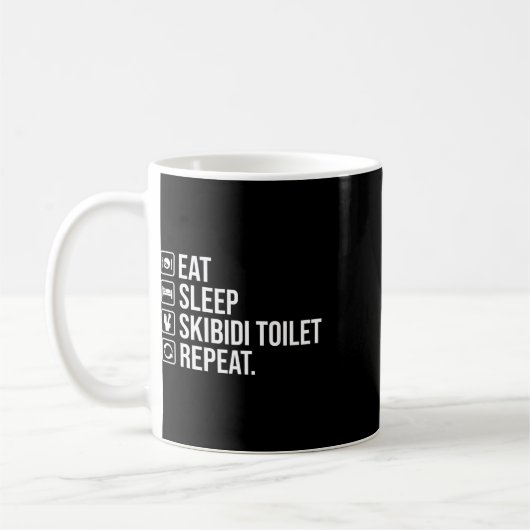 Eet Slaap Skibidi Toilet Herhaal Grappig Skibidi T Koffiemok (Links)
