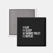 Eet Slaap Skibidi Toilet Herhaal Grappig Skibidi T Magneet (Voorkant / Achterkant)