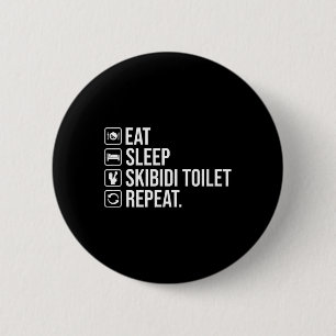 Eet Slaap Skibidi Toilet Herhaal Grappig Skibidi T Ronde Button 5,7 Cm