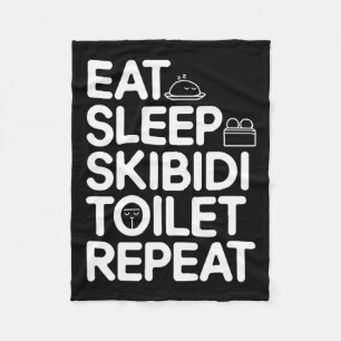 Eet Slaap Skibidi Toilet Herhaal Grappige Meme  Fleece Deken