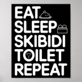 Eet Slaap Skibidi Toilet Herhaal Grappige Meme Poster (Voorkant)