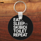 Eet Slaap Skibidi Toilet Herhaal Grappige Meme  Sleutelhanger (Voorkant)