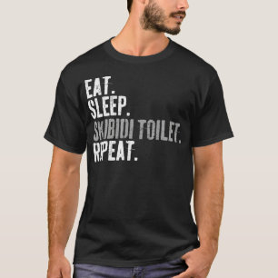 Eet Slaap Skibidi Toilet Herhaal T-shirt