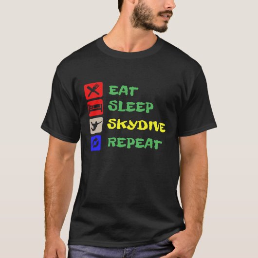 EET SLAAP SKYDIVE T-SHIRT (Voorkant)