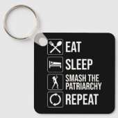 Eet. Slaap. Sla het patriarchaat kapot. Herhaal Sleutelhanger (Voorkant)