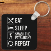 Eet. Slaap. Sla het patriarchaat kapot. Herhaal Sleutelhanger (Achterkant)