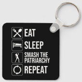 Eet. Slaap. Sla het patriarchaat kapot. Herhaal Sleutelhanger (Achterkant)