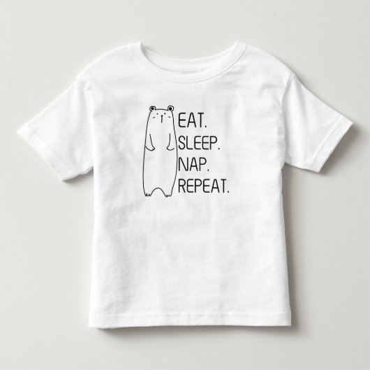 Eet Slaap Slapen Herhaal Aangepaste Baby Beer Ones Kinder Shirts (Voorkant)
