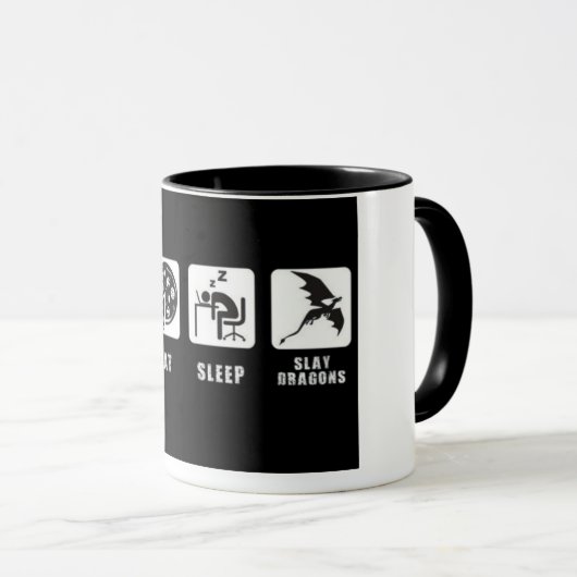 Eet, Slaap, Slay Dragons. Mok (Voorkant rechts)