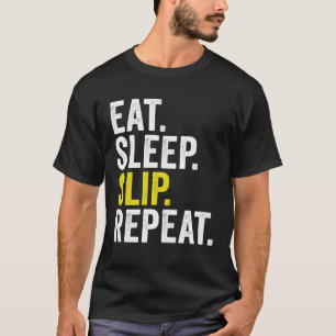 Eet slaap slip Herhaal cricket T-shirt