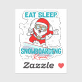 Eet Slaap Snowboarden Herhaal Kerstfeest Koel Sticker (Vel)