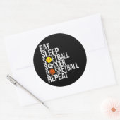 Eet Slaap Softbal Voetbal Basketbal Herhaal Grappi Ronde Sticker (Envelop)