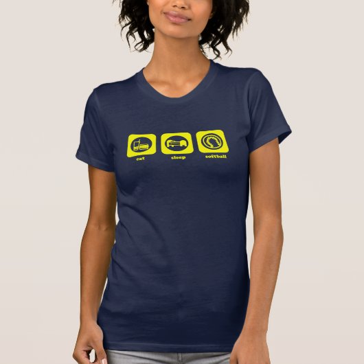 Eet. Slaap. Softball. T-shirt (Voorkant)