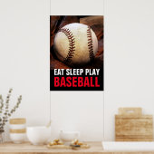 Eet Slaap Speel Baseball Motivatie Poster (Keuken)