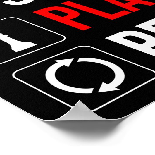 Eet. Slaap. Speel Chess. Herhaal Poster (Hoek)