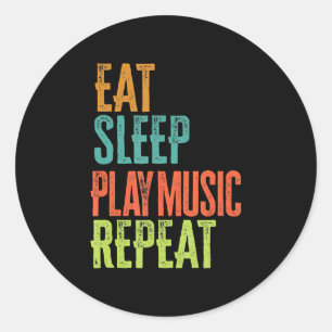 Eet Slaap Speel Muziek Herhaal Hip Hop Dance Dand Ronde Sticker