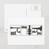 Eet. Slaap. Speel. Trumpet Briefkaart (Voorkant / Achterkant)