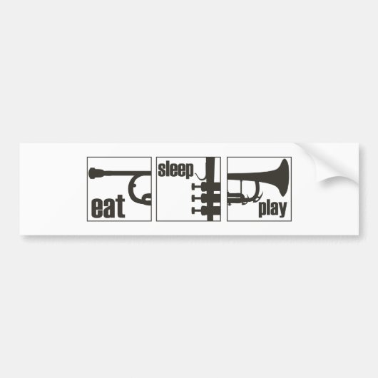 Eet. Slaap. Speel. Trumpet Bumpersticker (Voorkant)