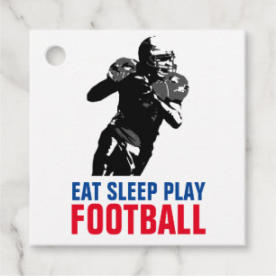 Eet Slaap Speel Zwart & Wit Voetbal Pop Art Bedankjes Labels