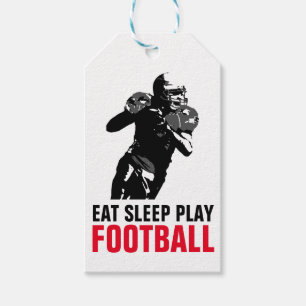 Eet Slaap Speel Zwart & Wit Voetbal Pop Art Cadeaulabel