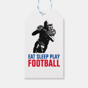 Eet Slaap Speel Zwart & Wit Voetbal Pop Art Cadeaulabel